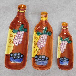 Tuscan Style Ceramic Spoon Rests (Set of 3) Sizes 3x8, 4x10 & 4x12.